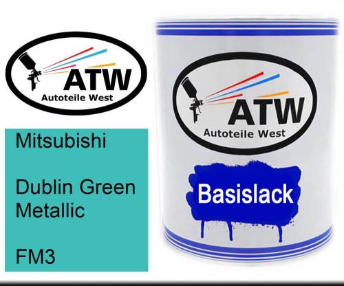 Mitsubishi, Dublin Green Metallic, FM3: 1L Lackdose, von ATW Autoteile West.